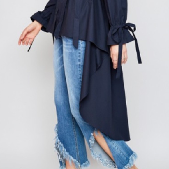 High Low  Hem Button Up  Top - Picture 1 of 5